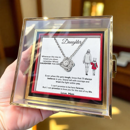 To My Beautiful Daughter Necklace from Mom with Rotating Gift Box