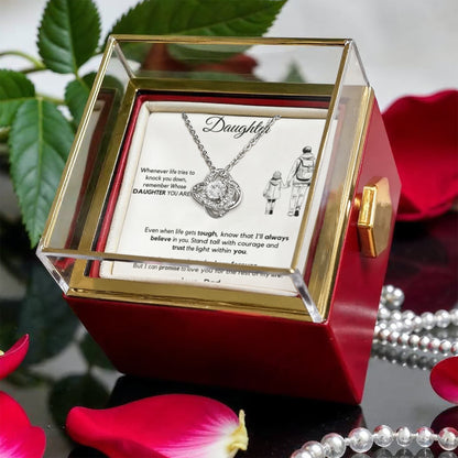 To My Beautiful Daughter Necklace from Dad with Rotating Gift Box