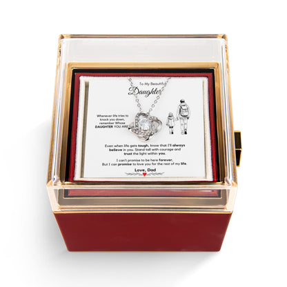 To My Beautiful Daughter Necklace from Dad with Rotating Gift Box